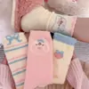 Calcetines Rosados de Lana Australiana para Mujer, Calcetines Lindos de Dibujos Animados de Conejo de Media Pantorrilla, Calcetines Gruesos y Cálidos para Invierno, Calcetines Dulces para Dormir para Mujer