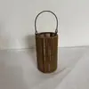 Lámpara de Exterior Tejida de Mimbre Imitación Coreana, Pantalla para Lámpara de Exterior Alimentada por Energía Solar, Lámpara para Patio, B&B, Jardín