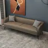 Sofá de cuero completamente ensamblado con tela resistente a los arañazos, tamaño pequeño, estilo nórdico, de dos o tres plazas, para salas de estar, apartamentos de alquiler, tiendas de ropa y popular entre los influencers