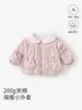 Abrigo de algodón acolchado con cuello de muñeca para bebé niña, chaqueta fina de algodón para otoño e invierno de bebé, forro 100% algodón Clase A, prenda de abrigo para salir