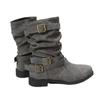 Botas de Mujer de Talla Grande Transfronterizas Europeas y Americanas Otoño e Invierno 2025 Nuevas Botas de Mujer Planas de Tacón Bajo Comercio Exterior de Amazon Botas de Caña Media Lote de Mujer