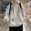 Sudadera con capucha de estrella americana, cárdigan fino para hombre, abrigo de primavera y otoño, Ruan Shuai, estilo coreano, holgado, top de otoño e invierno
