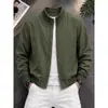 Chaqueta de cuello alto corta de alta gama para hombre, primavera y otoño 2026, nueva ropa exterior estilo americano, chaqueta de béisbol cool y traviesa para hombre, top