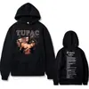 Tamaño Europeo TransfronterizoSudadera con Capucha de Hip Hop del Rapero Tupac 2Pac Moda Masculina H