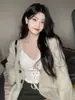 Suéter Cardigan Macio e Aconchegante para Mulheres, Novo Estilo Coreano Outono e Inverno 2026, Pele de Vison Suave, Estilo Relaxado, Malha Emagrecedora, Casaco Grosso