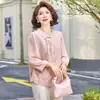 Nueva Ropa Femenina Noble Estilo Chino, Blusa de Gasa Primavera y Verano, Nuevo Modelo 2026, Atuendo de Verano para Madres de Mediana Edad y Mayores, Estilo Nacional