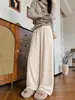Pantalones Casuales de Pierna Ancha con Estampado de Leopardo para Otoño e Invierno, Transfronterizos Europeos y Americanos, Pantalones Largos Casuales Simples Sueltos para Mujer, Pantalones Largos Estampados Versátiles de Moda