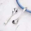 Cuchara de Café de Titanio Puro Cuchara Doméstica para Remover Cuchara Pequeña para Condimentos Cuchara de Postre Cuchara para Niños Cuchara Comedera Portátil de Titanio Completo
