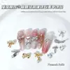 Acessórios de Unha Artística Laço de Zircônia Estilo Japonês Tendência Laço Ultra Brilhante Luxo Zircônia Pérola Diamante Decoração de Unha