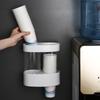 Portavasos desechable, portavasos, estante de almacenamiento para vasos de papel de pared para el hogar, sin perforaciones