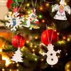 10 Piezas/Paquete Decoraciones Navideñas DIY Colgantes de Madera Decoración Creativa de Fiesta de Madera Colgantes para el Hogar en Interiores