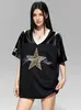 Camiseta Top Esportivo Respirável de Secagem Rápida Casual Versátil 2026 Verão Estrela Estampa de Leopardo Novo Top Casual Tendência