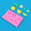 Molde de Silicone para Bolo com Formato de Folha de Fruta Limão Carambola Molde de Resina para Chocolate para Assar Bolo Fondant DIY