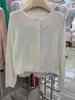 Suéter Mujer Primavera Temprana Nuevo Llegado Ganchillo Elegante Trece Líneas Color Sólido Simple Holgado Exterior Cardigan Tejido Suave Ceroso Delgado