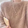 Cadena de Perlas Empalmada Cordón Cadena Hueso de Serpiente para Mujer Lujo Ligero Nicho Sentido de Alta Gama Collar Largo Simple Versátil Temperamento Gargantilla