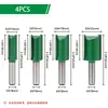 Faca Reta de 8 Cabos Cor Verde-Pintura Faca Reta de Duas Bordas Faca para Ranhurar Lâmina de Aço Tungstênio Máquina de Acabamento Fresadora para Marcenaria