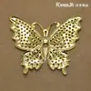 Accesorios de Joyería de Metal Alas Porosas Poros Piezas de Flor de Mariposa 48*42mm Mariposa Grande Dorada Piezas de Flor de Metal