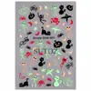 Adesivos de Nail Art para Halloween 2026 Abóbora Fantasma Gato Preto Caveira Morcego Teia de Aranha Fofo Infantil Festival