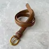 Cinturón de Piel de Vaca de Alta Calidad para Mujer, Cinturón Pequeño Retro de Nicho, Moderno y Versátil, Cinturón con Hebilla de Pin de Estilo Coreano Texturizado