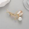 Broche de concha Tulipa Pérola Branca feminino elegante de alta qualidade corsage moda Rosa pinos acessórios