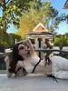 Nuevo Estilo Coreano Estilo Ins Retro Encaje Camisola para Busto Pequeño Bikini para Vacaciones en la Isla Sexy Traje de Baño de Dos Piezas + Pantalones