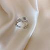 Anillo de Flor de Rosa de Doble Capa para Mujer, Estilo Dulce Fresco con Espinas, Apilable, Anillo Abierto Elegante para el Trabajo, Anillo de Dedo Índice de Hoja, Moderno