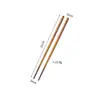 Palillos de Acero Inoxidable 304 para Uso Doméstico, Palillos Cuadrados Semicirculares Grabados con Láser, Patrón Rectangular Creativo, Palillos Públicos de Hotel, Palillos Antideslizantes para Comer