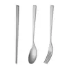 Juego de Cubiertos de Titanio Puro para Viaje, Picnic, Camping, Ensalada de Frutas, Postre, Comida Occidental, Utensilios de Camping