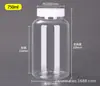 Frasco Dosador Transparente de Boca Larga 50 100ml Plástico Pet Frasco Cápsula Frasco Líquido Selado Frasco Plástico de Boca Larga para Amostra