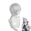 [Tongchuan] Perro salvaje Wenhao Nikolai gogoli peluca de cosplay trenza retorcida blanco plateado cosplay
