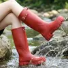 Botas de lluvia para mujer más vendidas en línea, zapatos de agua largos de moda para exteriores, botas de senderismo para selva tropical de mujer, zapatos de lluvia impermeables antideslizantes