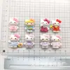 Gatito de Disfraces de Dibujos Animados Cuerpo Completo Lindo Lazo Gato Kt Funda de Teléfono DIY Material de Accesorios de Resina para Tocados Pegamento de Crema