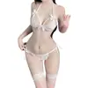 La Lencería Sexy de Lin Lin Ting Tienta a las Mujeres de Pecho Pequeño con un Estilo de Tres Puntos, Uniforme de Pasión Sin Quitar, y Atuendo Seductor para el Dormitorio