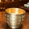 Adorno de Jarra de Cobre Atrae Riqueza de Latón, Taza de Cien Bendiciones, Jarra de Arroz, Artesanía para Decoración de Escritorio de Oficina en Casa, Jarra de Arroz de Cien Bendiciones
