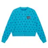 Nuevo cárdigan de punto con bordado de letras estilo coreano y lunares para otoño e invierno para mujer, estilo suave y dulce, abrigo suéter holgado