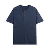 Camiseta de manga corta de alta gama estilo americano Antibacteriana Sensación fresca Costuras tipo Henley Camiseta holgada retro de marca de moda para hombre Verano