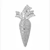 Nuevo corsage de moda coreana de frutas y verduras con pin de zanahoria de circón, broche de accesorios para mujer, combina con todo