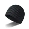 Fábrica de Gorros de Punto de Poliéster Venta al por Mayor Gorros de Lana para Otoño e Invierno, Gorros de Copa Redonda, Gorros de Color Sólido para Hombre, Gorros Protectores del Frío y Cálidos, Transfronterizo