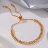 Moda Europea y Americana Pulsera Geométrica de Cristal Ajustable con Borla Ins Nicho Lujo Ligero Pulsera Personalizada Pulsera de Alta Gama