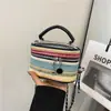 Bolso Exterior de Color Contrastante para Primavera y Verano para Mujer 2025 Nueva Llegada de Moda Versátil Portátil Moderno Mini Cabeza de Labial Auriculares Bolso Cruzado