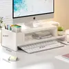 Suporte para Monitor de Computador de Mesa com Gaveta Caixa Organizadora de Desktop Base para Laptop de Dormitório Prateleira Elevatória