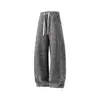 Calça esportiva masculina, novo estilo primavera e outono, design em retalhos, calça casual, calça reta masculina solta da moda, calça de moletom masculina