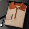 Otoño e Invierno Nuevo Suéter de Punto de Cachemira con Cuello para Hombre Estilo Casual de Negocios Suéter de Punto Suéter de Cachemira Estilo Media Cremallera