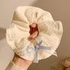 Scrunchie de Renda Francesa para Mulheres, Elástico de Cabelo de Tamanho Grande de Alta Qualidade, Laço de Cabelo Doce e Versátil que Não Danifica o Cabelo