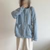 2024 Nuevo Estilo Otoñal Sudadera Simple de Cuello Redondo de Color Puro para Mujer Cárdigan de un Solo Botón Holgado Versátil Chaqueta Casual Relajada