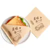 Bolsas de Papel Triangulares a Prueba de Aceite en Stock Papel Kraft 40g Bolsas para Llevar Panqueques Desayuno Bolsas de Papel de Grado Alimenticio para Snacks