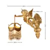 Luminária de parede retrô estilo europeu toda em cobre Lâmpada frontal para espelho de corredor de vila Iluminação decorativa para parede de fundo de sala de estar, sala de jantar, quarto Lâmpadas
