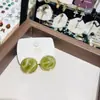 Pendientes Redondos de Ojo de Tigre Retro de Lujo Ligero para Mujer, Pendientes Maillard de Gama Alta para Otoño e Invierno