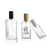 Botellas de Perfume Cuadradas Planas en Stock 25ml 50ml 100ml Botellas de Vidrio Transparente Curvadas Botellas Portátiles de Relleno de Perfume Tipo Pulsador