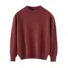 Suéter infantil de cashmere de doze agulhas, liso, gola alta discreta, mesmo estilo para meninos e meninas, suéter grosso de outono e inverno, top liso para usar por baixo